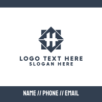 Geometric Housing Letter H Business Card Design