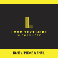Futuristic Yellow Letter C Business Card Design