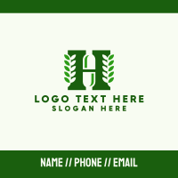 Herbal Capsule Letter H Business Card Design