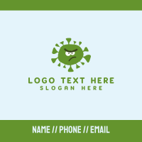 Angry Coronavirus Mascot Business Card Design