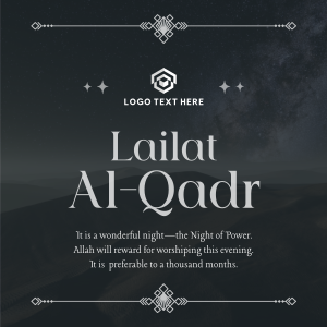 Peaceful Lailat Al-Qadr Instagram post Image Preview