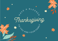 Thanksgiving Leaves Postcard Design