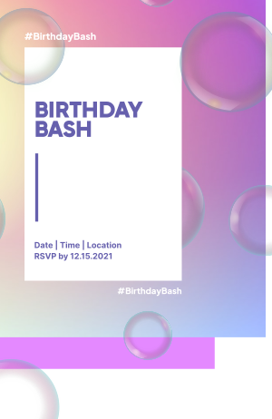 Bubble Birthday Bash Invitation Image Preview
