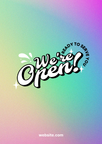 We're Open Funky Poster Design