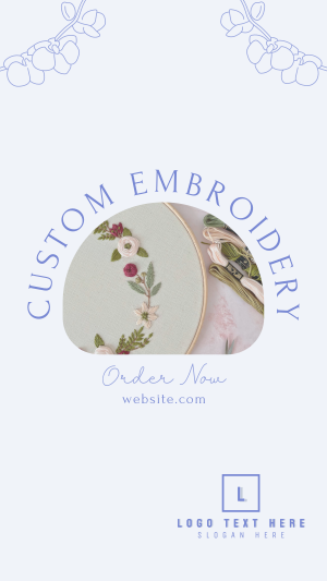 Embroidery Order Facebook story Image Preview