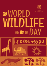 Paper Cutout World Wildlife Day Flyer Image Preview