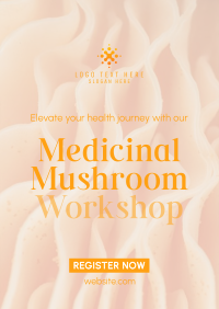 Minimal Medicinal Mushroom Workshop Flyer Design