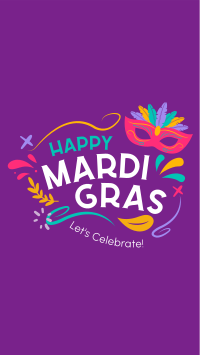 Mardi Gras Mask Facebook Story Design