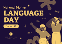 Mother Language Day Postcard Design