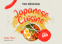 Original Japanese Cuisine Postcard Design