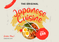 Original Japanese Cuisine Postcard Image Preview