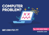 Computer Problem Repair Postcard Design