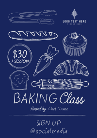 Illustrated Baking Class Poster Preview