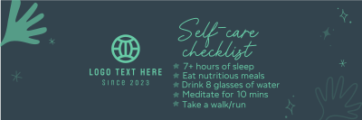 Self care checklist Twitter header (cover) Image Preview