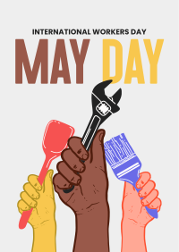 Celebrate Our Heroes on May Day Poster Design