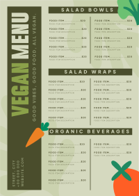 Trendy Salad Bar Menu Design