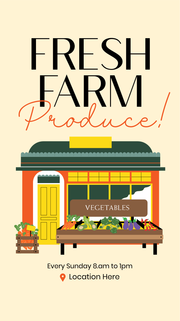 Fresh Farm Produce Instagram Story Design Image Preview