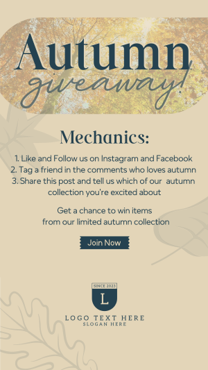 Autumn Leaves Giveaway Instagram story Image Preview