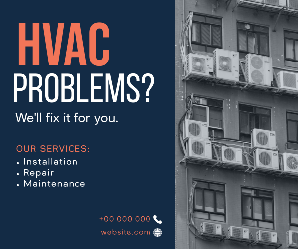 Serving You Excellent HVAC Service Facebook Post Design