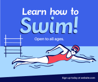 Children's Swimming Lessons Facebook Post Design