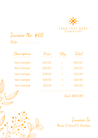 Came From The Garden Invoice Design
