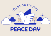 Retro Peace Day Postcard Image Preview