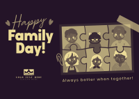 Adorable Day of Families Postcard Design