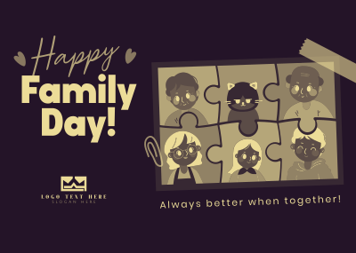 Adorable Day of Families Postcard Image Preview