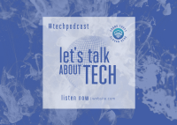Glass Effect Tech Podcast Postcard Design