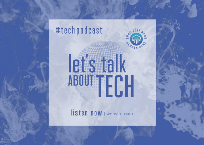 Glass Effect Tech Podcast Postcard Image Preview
