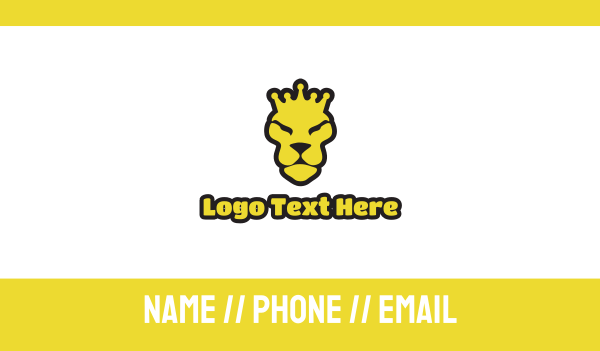 Yellow Lion Crown Business Card Design