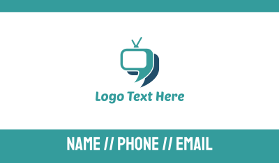 Blue Television Chat Business Card Image Preview