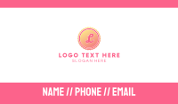 Pink Gradient Stamp Business Card Image Preview