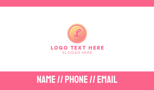 Pink Gradient Stamp Business Card Design Image Preview