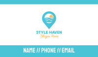 Cyan Beach Pin Business Card Image Preview