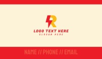 Modern Thunder R Business Card Image Preview