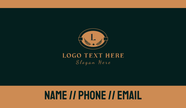 Classic Gold Wreath Letter Business Card Design Image Preview