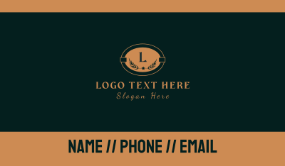 Classic Gold Wreath Letter Business Card Image Preview