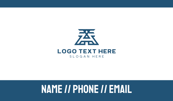 Blue Letter A Outline Business Card Design Image Preview