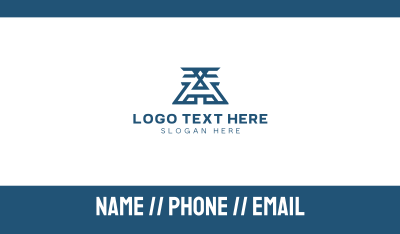 Blue Letter A Outline Business Card Image Preview