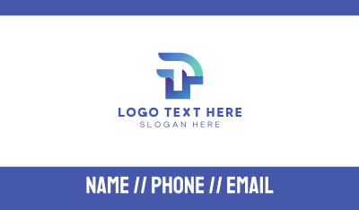 Blue Business Letter T  Business Card Image Preview