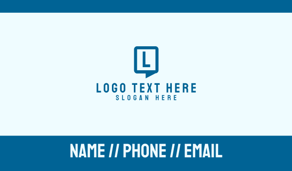 Blue Chat Lettermark Business Card Design Image Preview