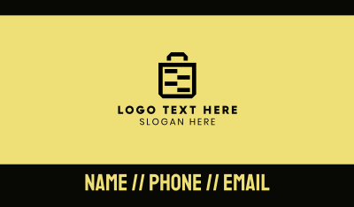 Black Yellow Paper Bag Business Card Image Preview