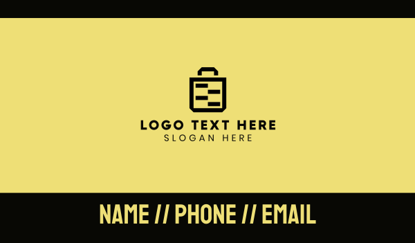 Black Yellow Paper Bag Business Card Design Image Preview