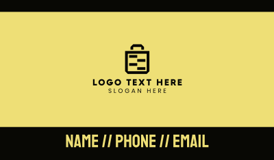 Black Yellow Paper Bag Business Card Image Preview