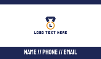 Blue Yellow Medal Business Card Design