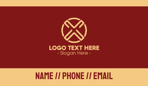 Brown Letter X Business Card Design