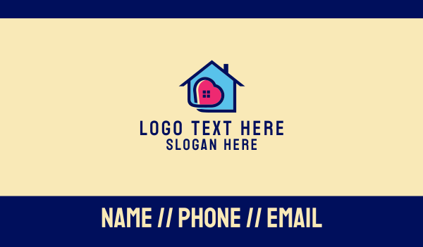 Stay At Home Heart Business Card Design Image Preview
