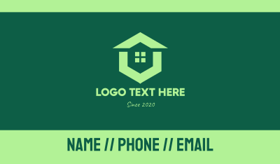 Green Real Estate Home Business Card