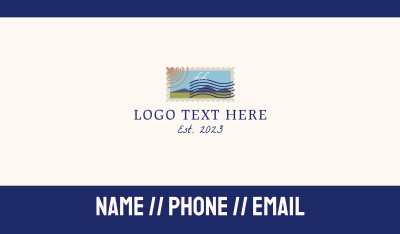 Retro Mountain Stamp Lettermark Business Card Image Preview